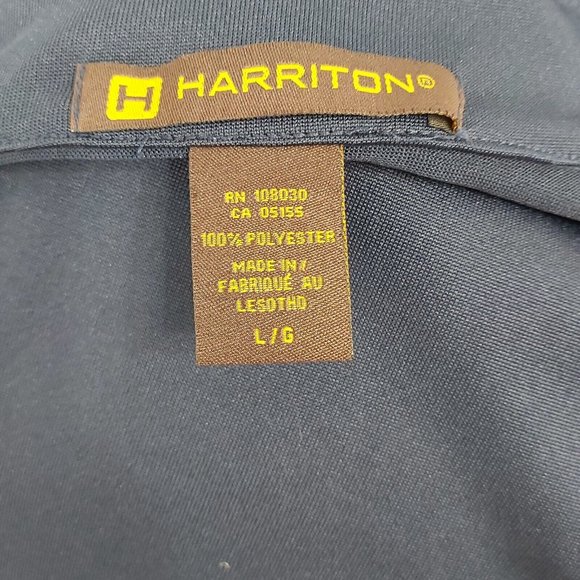 Harriton M748 Men Large Advantage Snag Protection Quarter-Zip Navy Golf Shirt - Picture 9 of 11
